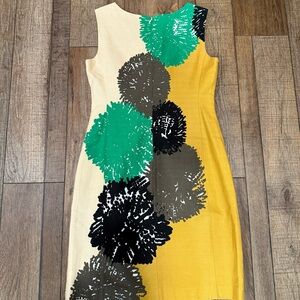 Tabitha Yellow and Green Floral Mini Dress size 8